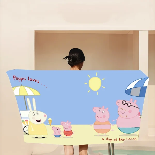 Cartoon P-Peppa Pig Microfiber Beach Towel Absorbent Quick Dry Soft Yoga Swimming Resort Mountain Climbing Towel 6