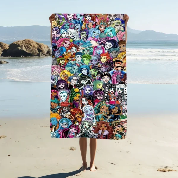 M-Monster Cartoon H-High Towel Pool Beach Towel Portable Quick Fast Dry Sand Outdoor Travel Swim Blanket Thin Mat Bath TowelS 1