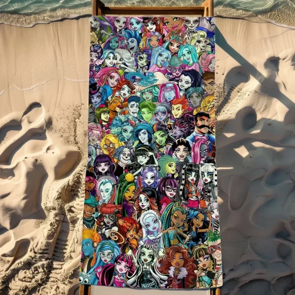 M-Monster Cartoon H-High Towel Pool Beach Towel Portable Quick Fast Dry Sand Outdoor Travel Swim Blanket Thin Mat Bath TowelS 2