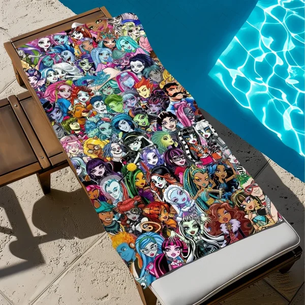 M-Monster Cartoon H-High Towel Pool Beach Towel Portable Quick Fast Dry Sand Outdoor Travel Swim Blanket Thin Mat Bath TowelS 5