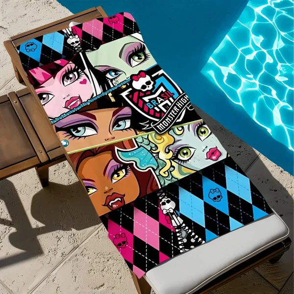 M-Monster Cartoon H-High Towel Pool Beach Towel Portable Quick Fast Dry Sand Outdoor Travel Swim Blanket Thin Mat Bath TowelS 6