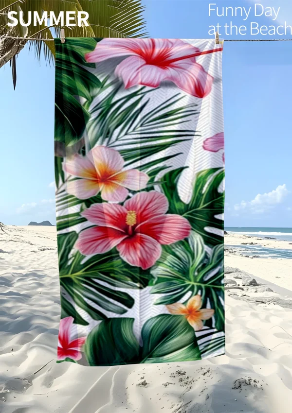 Oversized Cotton Beach Towel - Sandproof and Quick Drying - Yoga, Swimming, Beach Outdoor Leisure - Portable Folding Travel Esse 1