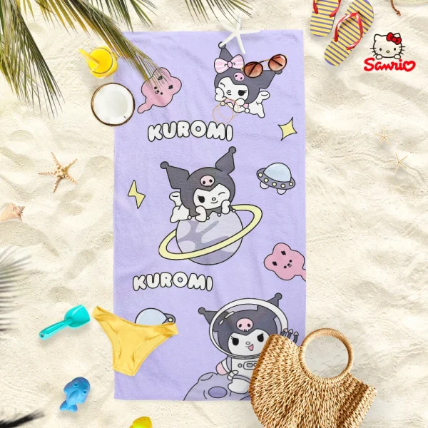 Adorable Cartoon-Printed Beach Towels: PomPomPuu, Pochacco, Cinnamo, and Kitty Designs! Suitable for towels, bath towels 5