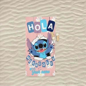 1 PC Stitch Cartoon Beach Towel - Super Absorbent, Quick Dry, Lightweight, Soft & Oversized Microfiber Beach For Children 1