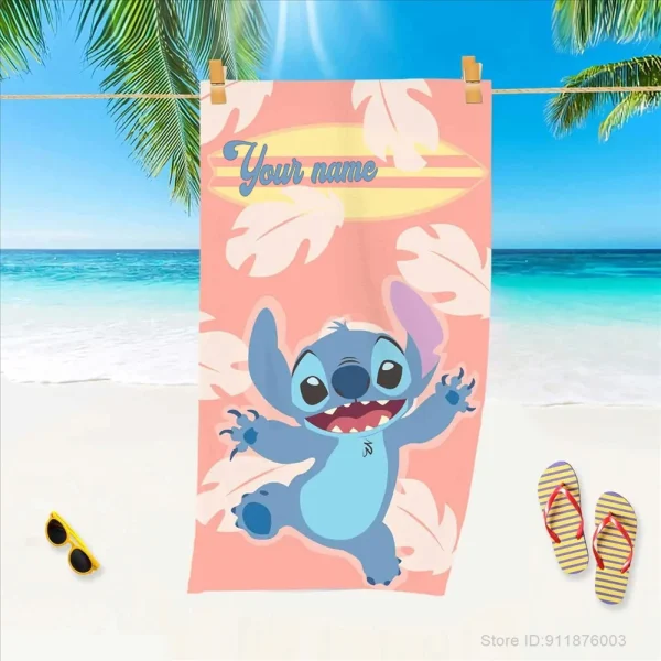 1 PC Stitch Cartoon Beach Towel - Super Absorbent, Quick Dry, Lightweight, Soft & Oversized Microfiber Beach For Children 4