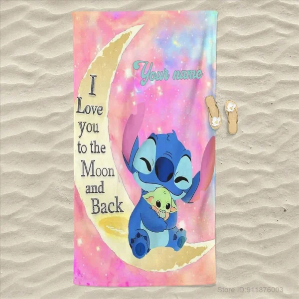 1 PC Stitch Cartoon Beach Towel - Super Absorbent, Quick Dry, Lightweight, Soft & Oversized Microfiber Beach For Children 5