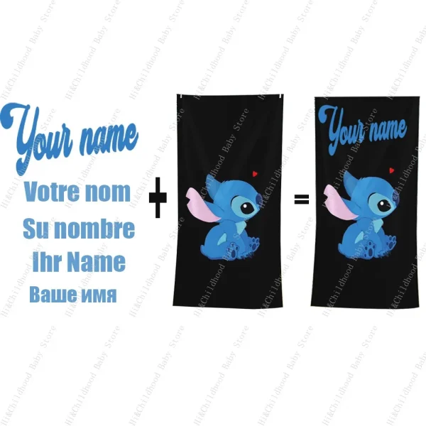 1 PC Stitch Cartoon Beach Towel - Super Absorbent, Quick Dry, Lightweight, Soft & Oversized Microfiber Beach For Children 6