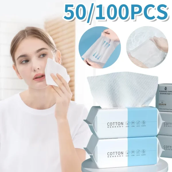 50/100pcs Extra Thick Disposable Facial Towels Gentle and Absorbent Cotton Makeup Remover Wipes Microfiber Hand Towels Home 1