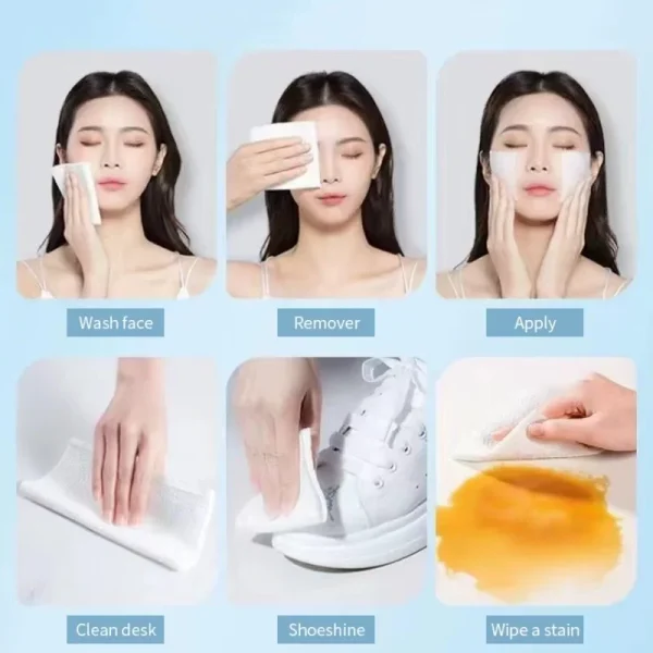 50/100pcs Extra Thick Disposable Facial Towels Gentle and Absorbent Cotton Makeup Remover Wipes Microfiber Hand Towels Home 4