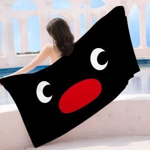 Cartoon Cute Pingu Penguin Anime Beach Towels Shower Towel Sauna Travel Spa Microfiber Quick Dry Gym Accessories Cute Room Decor 1