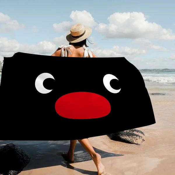Cartoon Cute Pingu Penguin Anime Beach Towels Shower Towel Sauna Travel Spa Microfiber Quick Dry Gym Accessories Cute Room Decor 3