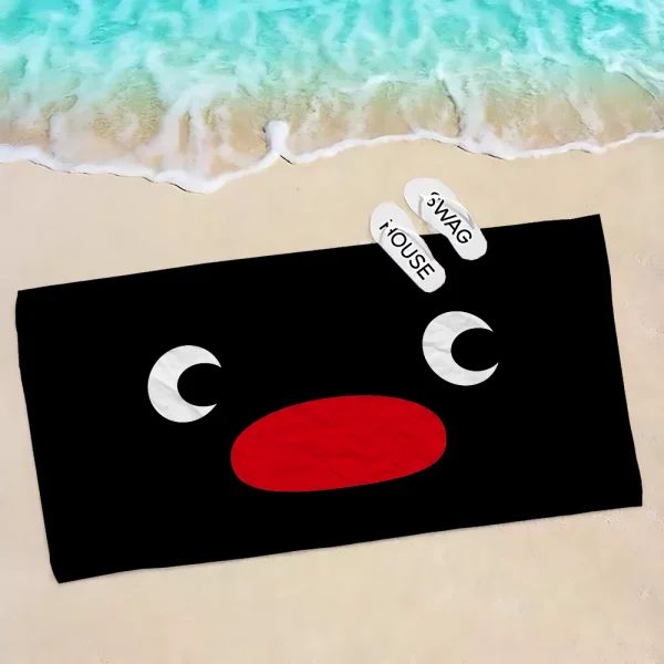 Cartoon Cute Pingu Penguin Anime Beach Towels Shower Towel Sauna Travel Spa Microfiber Quick Dry Gym Accessories Cute Room Decor 4