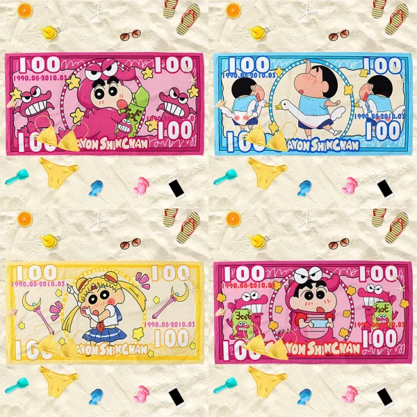 Adorable Crayon Shinchan & Sailor Moon Themed Beach Towels: 100% Fun for Summer! Suitable for towels, bath towels, beach towels 1