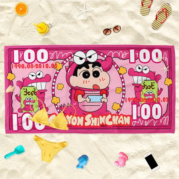Adorable Crayon Shinchan & Sailor Moon Themed Beach Towels: 100% Fun for Summer! Suitable for towels, bath towels, beach towels 5