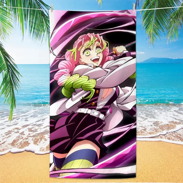 D-Demon Slayer Beach Towels Personalized Bath Towels Pool Vacation Gift Picnic Towel Quick-Drying Party Gifts Children's Day 4