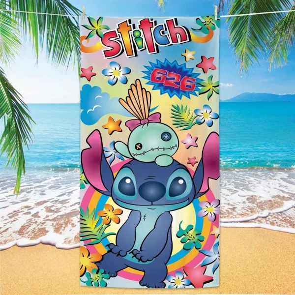 Stitch-Themed Beach Towels: Hello Stitch, Sunflowers, and More for Summer Fun! Suitable for towels, bath towels, beach towels 3