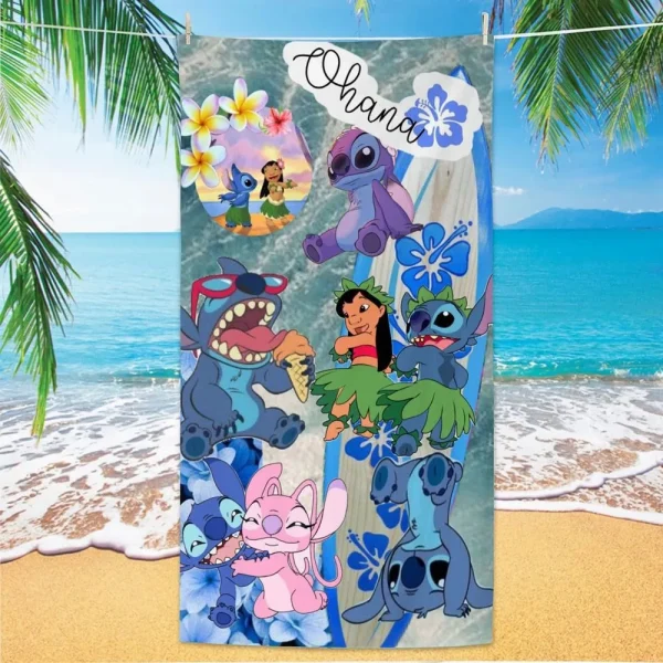 Stitch-Themed Beach Towels: Hello Stitch, Sunflowers, and More for Summer Fun! Suitable for towels, bath towels, beach towels 4