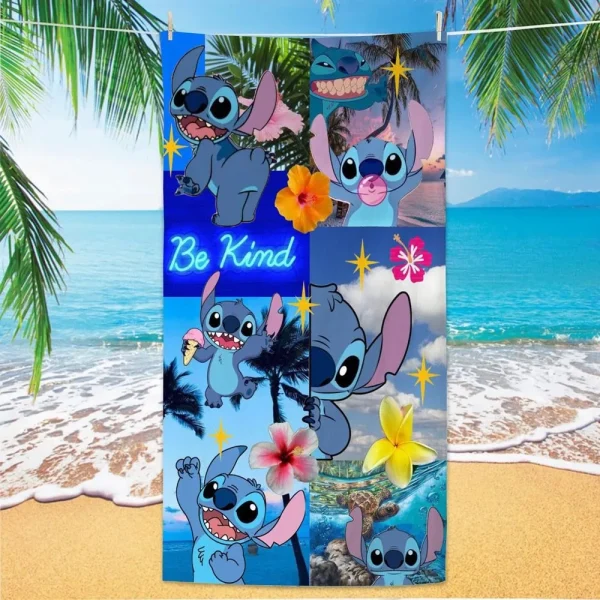 Stitch-Themed Beach Towels: Hello Stitch, Sunflowers, and More for Summer Fun! Suitable for towels, bath towels, beach towels 5