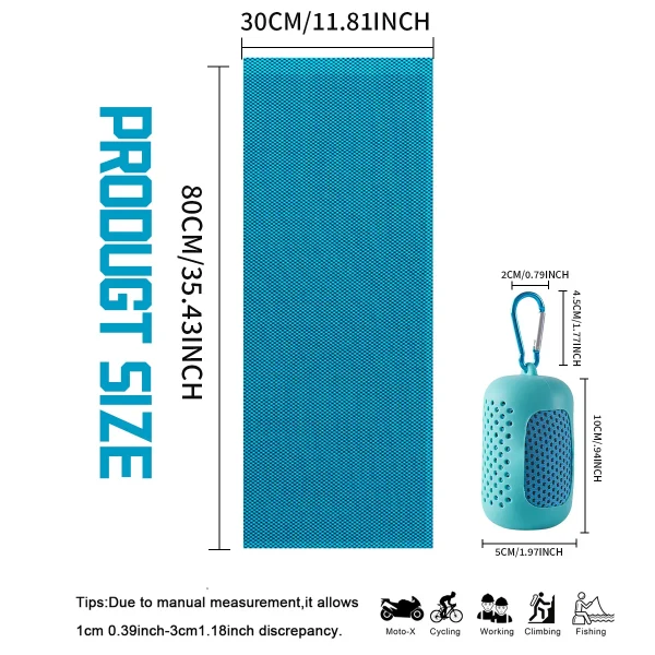 Portable Mini Silica Gel Set Cold Towel Quick Drying Breathable Chilly Sweat Absorption Sports Cooling Towel Running Yoga Gym 4