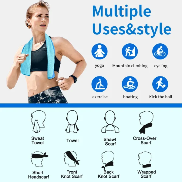 Portable Mini Silica Gel Set Cold Towel Quick Drying Breathable Chilly Sweat Absorption Sports Cooling Towel Running Yoga Gym 6