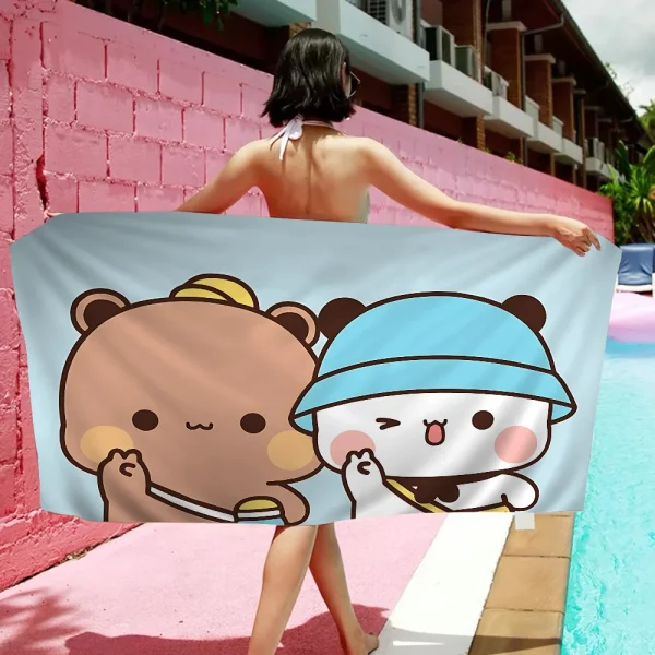 Bubu And Dudu Cute Cartoon Microfiber Blanket Quick Drying Beach Towels Oversized Printing Super Absorbent Pool Towel Blanket 2