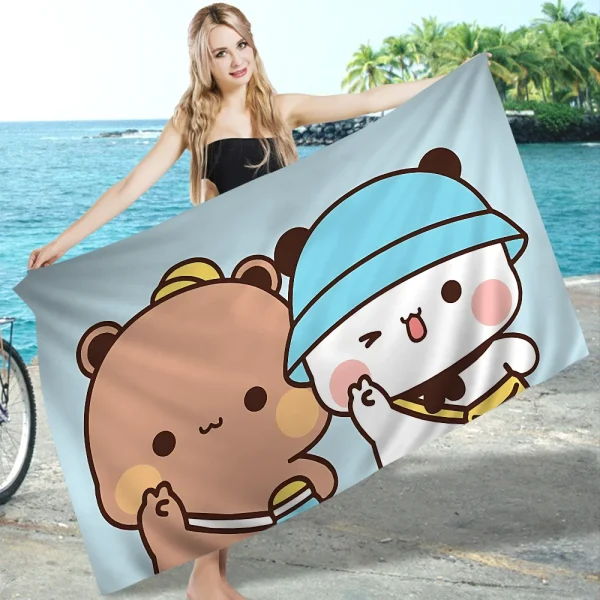 Bubu And Dudu Cute Cartoon Microfiber Blanket Quick Drying Beach Towels Oversized Printing Super Absorbent Pool Towel Blanket 4