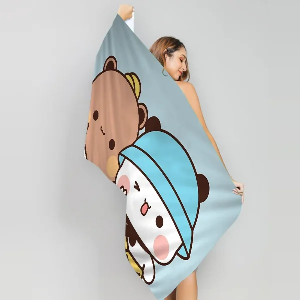 Bubu And Dudu Cute Cartoon Microfiber Blanket Quick Drying Beach Towels Oversized Printing Super Absorbent Pool Towel Blanket 5