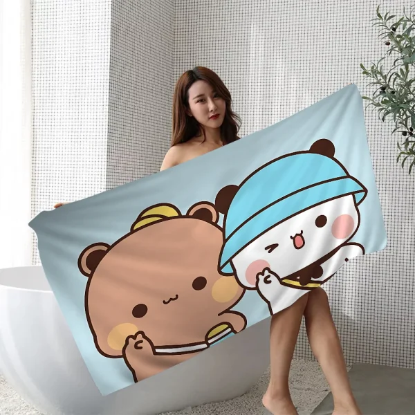 Bubu And Dudu Cute Cartoon Microfiber Blanket Quick Drying Beach Towels Oversized Printing Super Absorbent Pool Towel Blanket 6