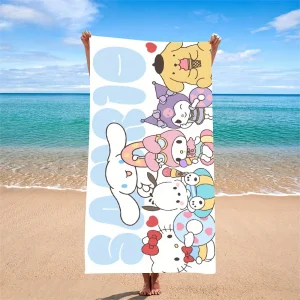 Adorable Sanrio Character Beach Towel: Fun and Stylish for Your Summer Adventures!, Towels, holiday party decorations, gifts 1