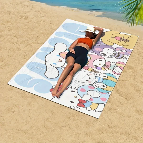 Adorable Sanrio Character Beach Towel: Fun and Stylish for Your Summer Adventures!, Towels, holiday party decorations, gifts 2