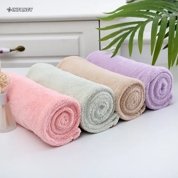 1PC Hair Drying Hat Quick-dry Microfiber Hair Towel Cap Hat Women Bath Hat Solid Towel Cap Super Absorption Turban Hair Dry Cap 3