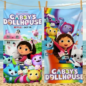 Gabbys Dollhouse Beach Towel Microfiber Sand Free Quick Dry Soft Sandproof Pool Towels Gift for Women Travel Gym Shower Camping 1