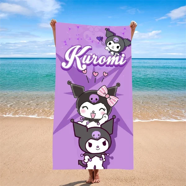 Kuromi-Themed Purple Beach Towel: Adorable and Fun for Summer!, Towels, holiday party decorations, gifts 1