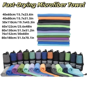 Camping Towels Super Absorbent Fast Drying Microfiber Travel Towel Quick Dry Ultra Soft Compact Gym Towel for Swimming Beach 1