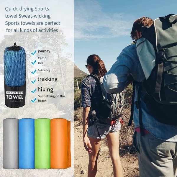 Camping Towels Super Absorbent Fast Drying Microfiber Travel Towel Quick Dry Ultra Soft Compact Gym Towel for Swimming Beach 3