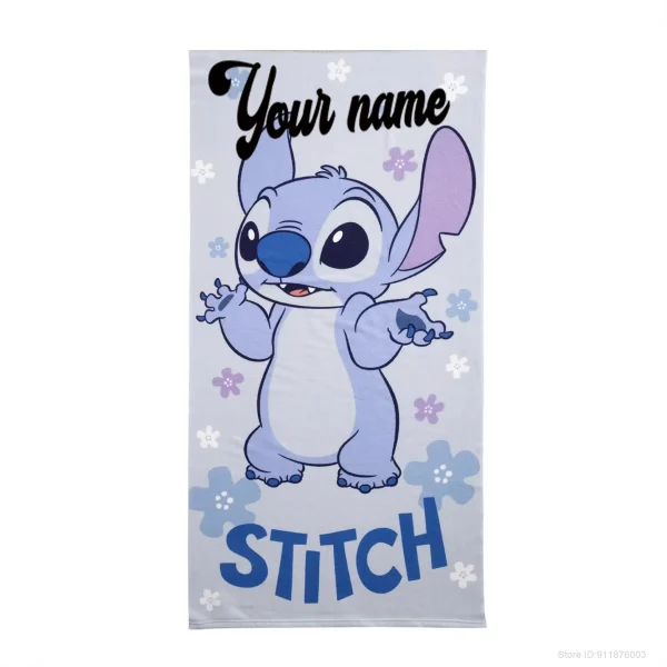 Customized Name Cute Stitch Cartoon Stitch Beach Towel Microfiber Sand Free Quick Dry Soft Sandproof Pool Beach Towel 1