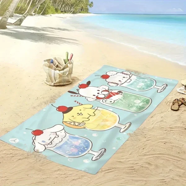 Adorable Cartoon-Print Beach Towel: Cute Dessert-Themed for Summer Fun!, Towels, holiday party decorations, gifts 2