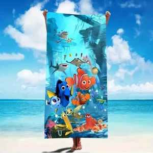 Finding Nemo cute beach towelMicrofiber terry bath towels for yoga, travel, swimming, fitness and camping 1