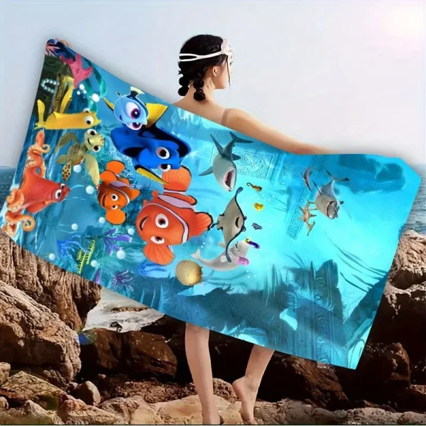 Finding Nemo cute beach towelMicrofiber terry bath towels for yoga, travel, swimming, fitness and camping 2