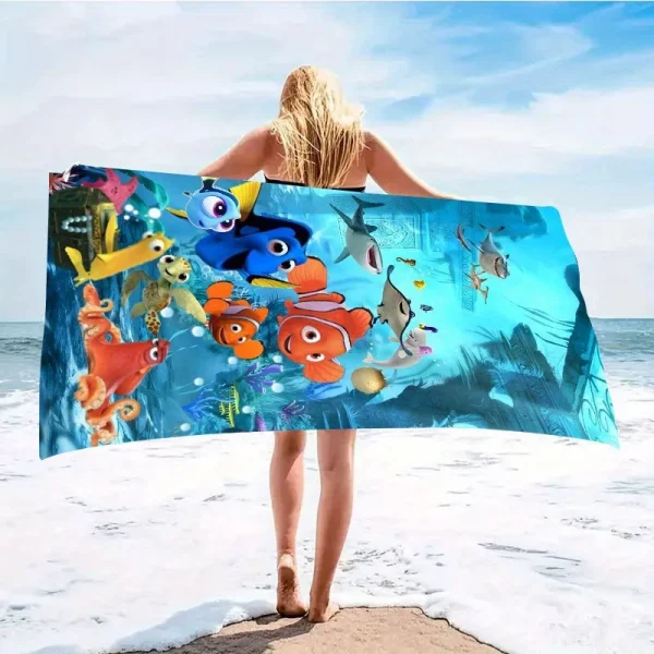 Finding Nemo cute beach towelMicrofiber terry bath towels for yoga, travel, swimming, fitness and camping 4