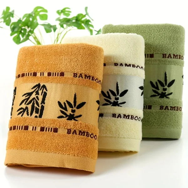 Cotton bamboo fiber embroidered towel, absorbent and quick drying, super soft and lightweight, essential for home and bathroom 2