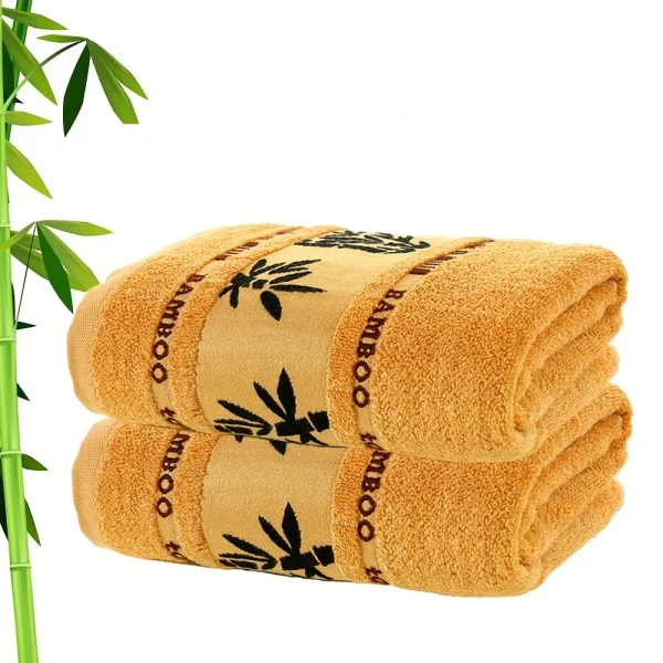 Cotton bamboo fiber embroidered towel, absorbent and quick drying, super soft and lightweight, essential for home and bathroom 4