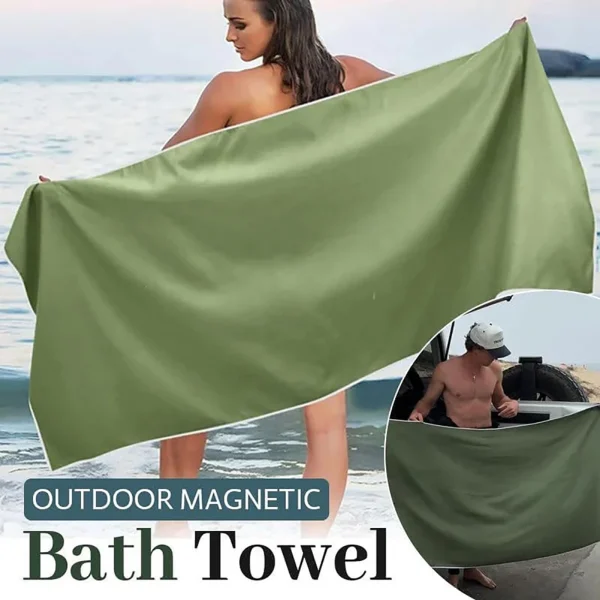 Magnetic Bath Towel Multifunctional Outdoor Magnet Towels Quick Drying Beach Towel  for Surfing Swimming 1