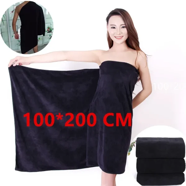 Thicken Increased Superfine Fiber Fitness Quick-drying Sports Towel Fitness Sports Bath Towel (Black) 1