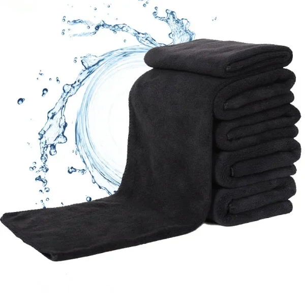 Thicken Increased Superfine Fiber Fitness Quick-drying Sports Towel Fitness Sports Bath Towel (Black) 4