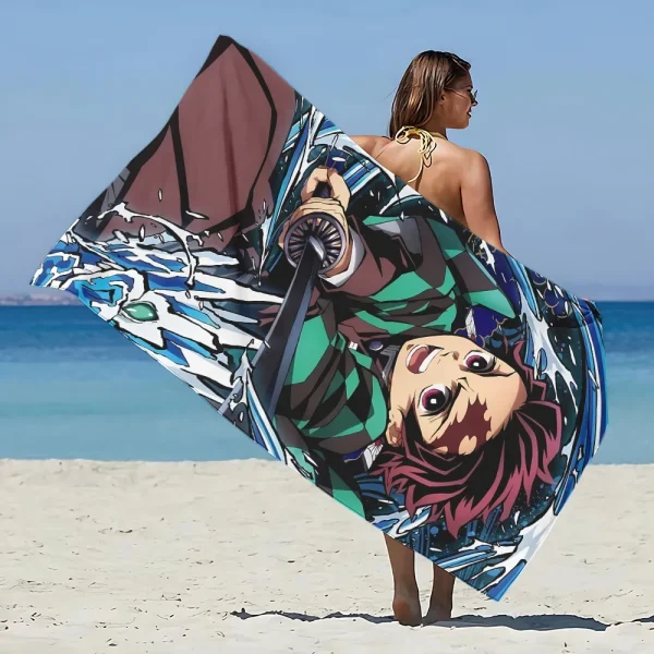 Demon Slayer Beach Towel Microfiber Sand Free Quick Dry Soft Sandproof Pool Towels Gift for Women Travel Gym Shower Camping 2