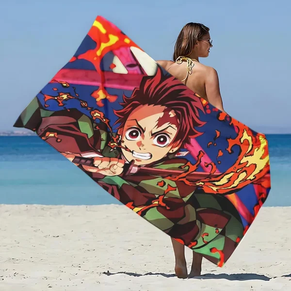 Demon Slayer Beach Towel Microfiber Sand Free Quick Dry Soft Sandproof Pool Towels Gift for Women Travel Gym Shower Camping 3