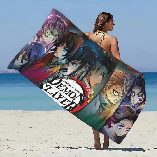 Demon Slayer Beach Towel Microfiber Sand Free Quick Dry Soft Sandproof Pool Towels Gift for Women Travel Gym Shower Camping 6