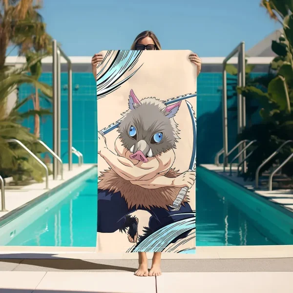 Beach Towels Demon Slayer Bathroom For Bath Sauna Personal Care Large Bath Towel Turban for Hair Drying Bathroom Set Accessories 2