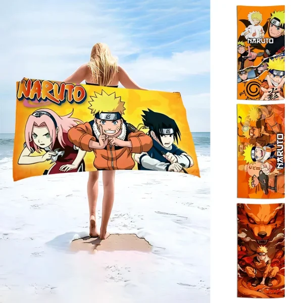 Hot Anime Uzumaki Narutoes Beach Towel Microfiber Sand Free Quick Dry Soft Pool Towels Gift for Women Travel Gym Shower Camping 1
